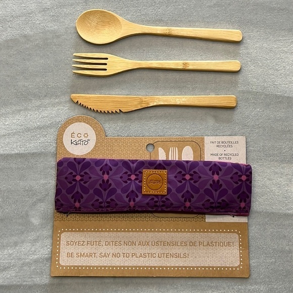 NWT Ketto Reusable Takeout Lunch Utensils With Zip Pouch Recycled - Picture 4 of 12